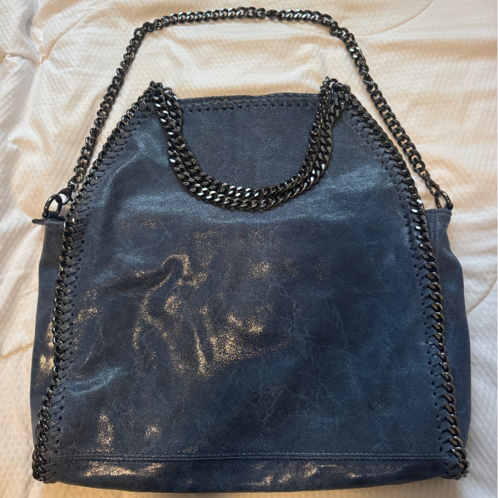 Stella McCartney Three Chain Falabella Tote like Stylish Black Chain Tote Bag
